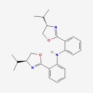 Chemical structure of Bis[2-((4S)-4,5-dihydro-4-isopropyloxazol-2-yl)phenyl]amine