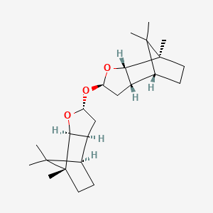 Chemical structure of Bis[(2R,3aS,4R,7aS)-octahydro-7,8,8-trimethyl-4,7-methanobenzofuran-2-yl] Ether