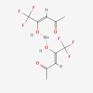 Chemical structure of Bis(trifluoro-2,4-pentanedionato)manganese(II)