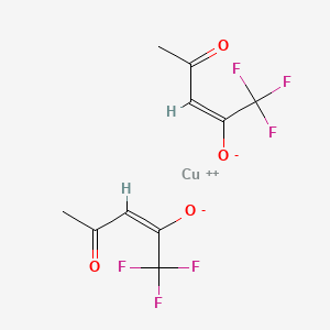 Chemical structure of Bis(trifluoro-2,4-pentanedionato)copper(II)