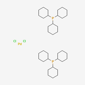 Chemical structure of Dichlorobis(tricyclohexylphosphine)pallium (II)