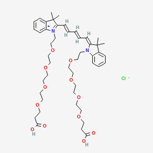 Chemical structure of Bis-(N,N'-carboxyl-PEG4)-Cy5
