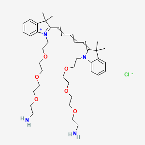Chemical structure of Bis-(N,N’-amine-PEG3)-Cy5