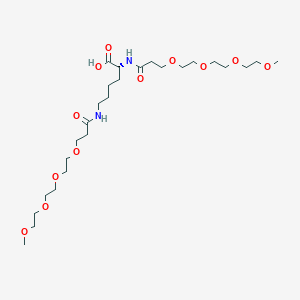 Chemical structure of Bis-(m-PEG4)-amidohexanoic acid