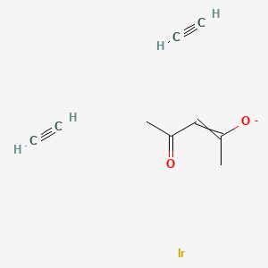 Chemical structure of Bis(ethylene)2,4-pentanedianato Iridium(I)