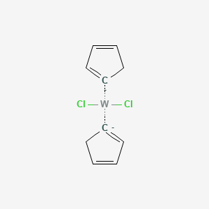 Chemical structure of Bis(cyclopentadienyl)tungstendichloride