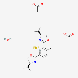 Chemical structure of Bis(acetato)aqua[(S ,S )-4,6-bis(4-isopropyl-2-oxazolin-2-yl)-m -xylene]rhodium