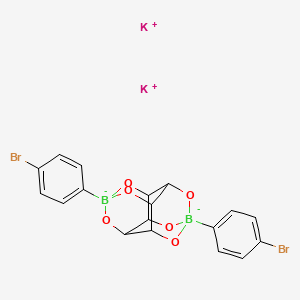 Chemical structure of Bis(4-bromophenylboronic Acid) scyllo-Inositol Complex Dipotassium Tetrahydrate