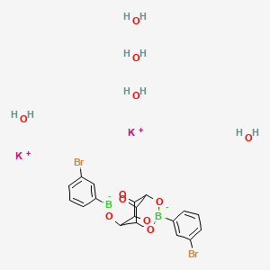 Chemical structure of Bis(3-bromophenylboronic Acid) scyllo-Inositol Complex Dipotassium Pentahydrate