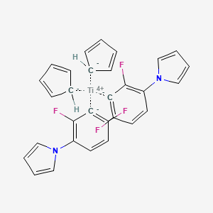 Chemical structure of BIS(2,6-DIFLUORO-3-(1-HYDROPYRROL-1-YL)PHENYL)TITANOCENE