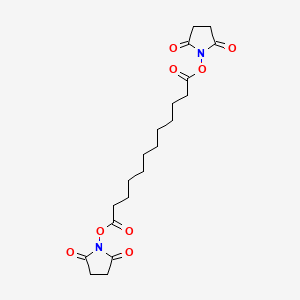 Chemical structure of Disuccinimidyl dodecanoate