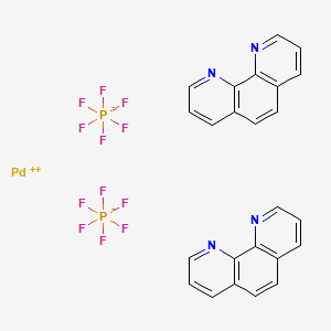 Chemical structure of Bis(1,10-phenanthroline)palladium(II) Bis(hexafluorophosphate)