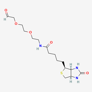 Chemical structure of Biotin-PEG2-C1-aldehyde