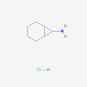 Chemical structure of bicyclo[4.1.0]heptan-7-amine hydrochloride