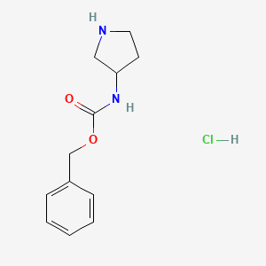 Chemical structure of Benzyl pyrrolidin-3-ylcarbamatehydrochloride