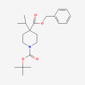 Chemical structure of Benzyl N-Boc-4-isopropyl-4-piperidinecarboxylate