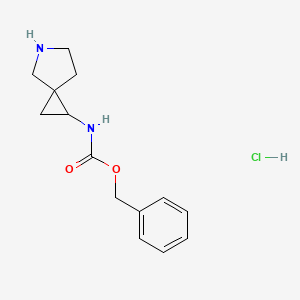 Chemical structure of Benzyl 5-azaspiro[2.4]heptan-1-ylcarbamate hydrochloride