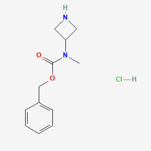 Chemical structure of Benzyl azetidin-3-yl(methyl)carbamate hydrochloride