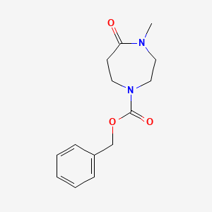 Chemical structure of Benzyl 4-methyl-5-oxo-1,4-diazepane-1-carboxylate