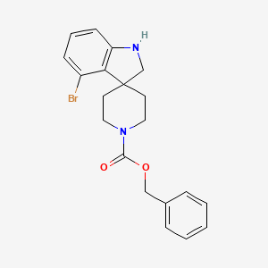 Chemical structure of Benzyl 4-bromospiro[indoline-3,4'-piperidine]-1'-carboxylate