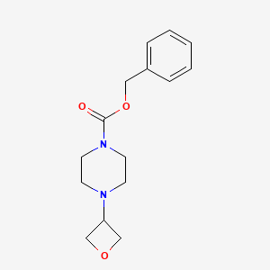 Chemical structure of Benzyl 4-(oxetan-3-yl)piperazine-1-carboxylate