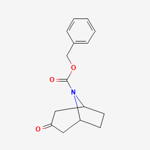Chemical structure of Benzyl 3-oxo-8-azabicyclo[3.2.1]octane-8-carboxylate