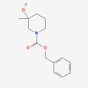 Chemical structure of Benzyl 3-hydroxy-3-methylpiperidine-1-carboxylate