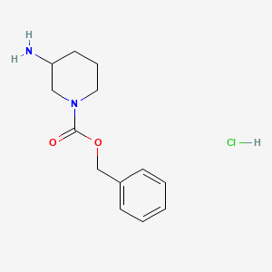 Chemical structure of Benzyl 3-aminopiperidine-1-carboxylate hydrochloride