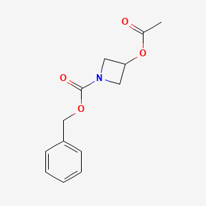 Chemical structure of Benzyl 3-acetoxyazetidine-1-carboxylate
