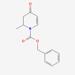 Chemical structure of benzyl 3,4-dihydro-2-methyl-4-oxopyridine-1(2H)-carboxylate