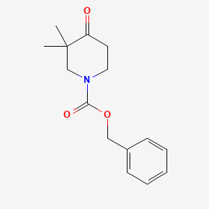 Chemical structure of Benzyl 3,3-dimethyl-4-oxopiperidine-1-carboxylate