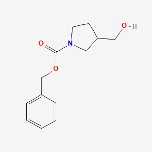 Chemical structure of Benzyl 3-(hydroxymethyl)pyrrolidine-1-carboxylate