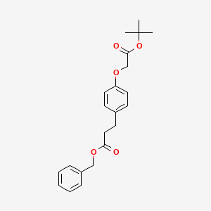 Chemical structure of benzyl 3-(4-(2-(tert-butoxy)-2-oxoethoxy)phenyl)propanoate