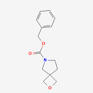 Chemical structure of Benzyl 2-oxa-6-azaspiro[3.4]octane-6-carboxylate