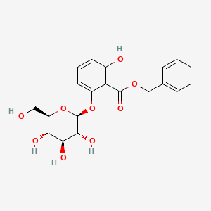 Chemical structure of Benzyl 2-hydroxy-6-(β-glucosyloxy)benzoate