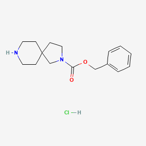 Chemical structure of Benzyl 2,8-diazaspiro[4.5]decane-2-carboxylate hydrochloride
