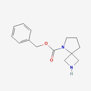 Chemical structure of Benzyl 2,5-diazaspiro[3.4]octane-5-carboxylate