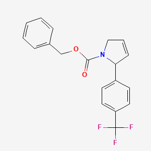 Chemical structure of benzyl 2-(4-(trifluoromethyl)phenyl)-2,5-dihydro-1H-pyrrole-1-carboxylate