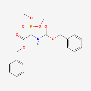 Chemical structure of Benzyl 2-(((benzyloxy)carbonyl)amino)-2-(dimethoxyphosphoryl)acetate