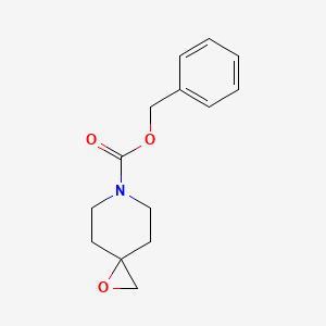 Chemical structure of Benzyl 1-oxa-6-azaspiro[2.5]octane-6-carboxylate