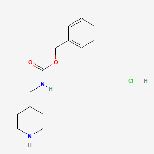 Chemical structure of Benzyl (piperidin-4-ylmethyl)carbamate hydrochloride
