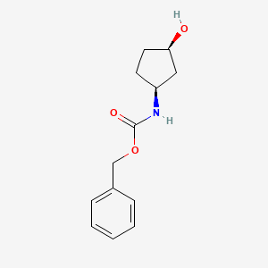 Chemical structure of Benzyl (cis-3-hydroxycyclopentyl)carbamate
