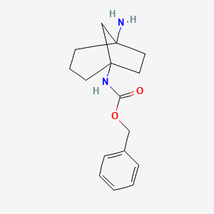 Chemical structure of Benzyl (5-aminobicyclo[3.2.1]octan-1-yl)carbamate