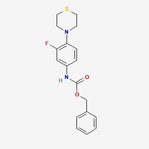 Chemical structure of Benzyl (3-fluoro-4-thiomorpholinophenyl)carbamate