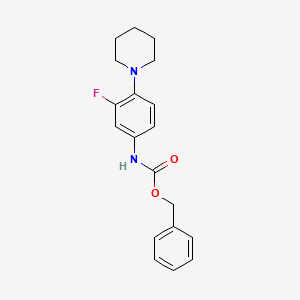 Chemical structure of Benzyl (3-fluoro-4-(piperidin-1-yl)phenyl)carbamate