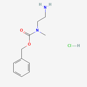 Chemical structure of Benzyl (2-aminoethyl)(methyl)carbamate hydrochloride