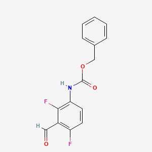 Chemical structure of Benzyl (2,4-difluoro-3-formylphenyl)carbamate