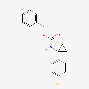 Chemical structure of Benzyl (1-(4-bromophenyl)cyclopropyl)carbamate