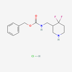 Chemical structure of Benzyl ((4,4-Difluoropiperidin-3-Yl)Methyl)Carbamate Hydrochloride