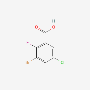 Chemical structure of 3-Bromo-5-chloro-2-fluorobenzoic acid